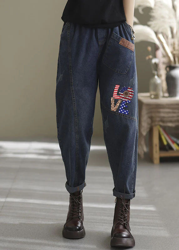 Dame Denim Bukser med Elastisk Talje og Lommer 6