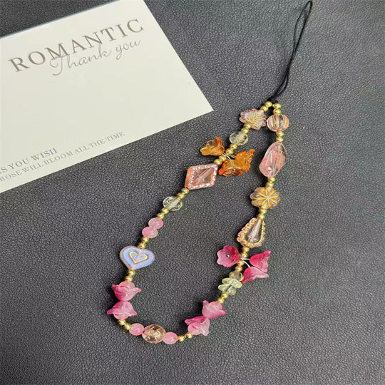 Dame Halskæde Blomsterperler Justerbar 3