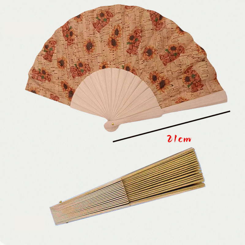 Dame Håndlavet Ventilator i Kork og Træ Tidløs Design 3