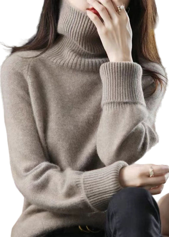 Dame Høj Hals Strik Sweater 0