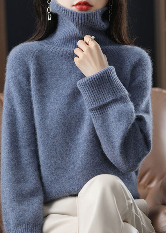 Dame Høj Hals Strik Sweater 1