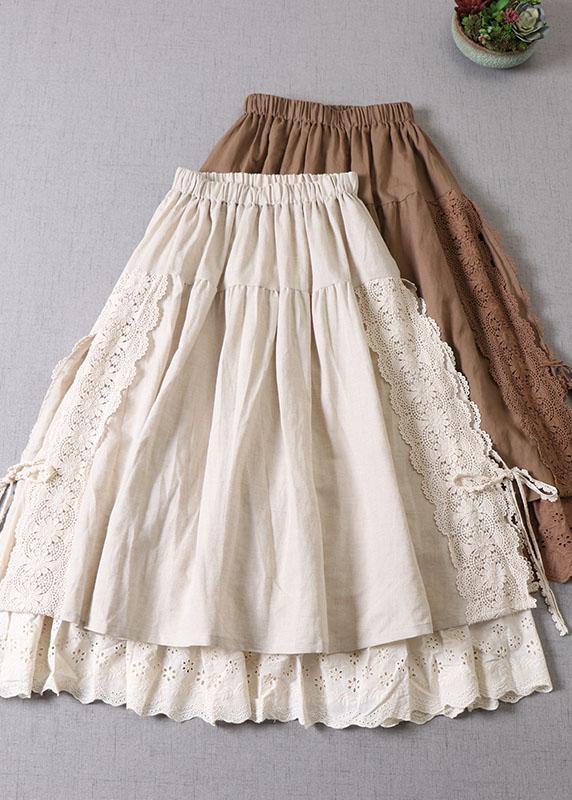 Dame Nederdel Rynket Patchwork Stil 0