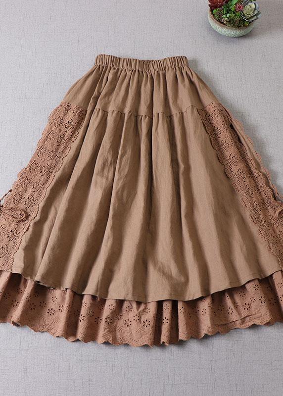 Dame Nederdel Rynket Patchwork Stil 3