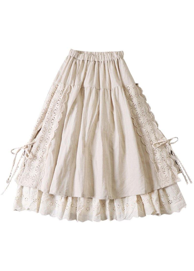 Dame Nederdel Rynket Patchwork Stil 4