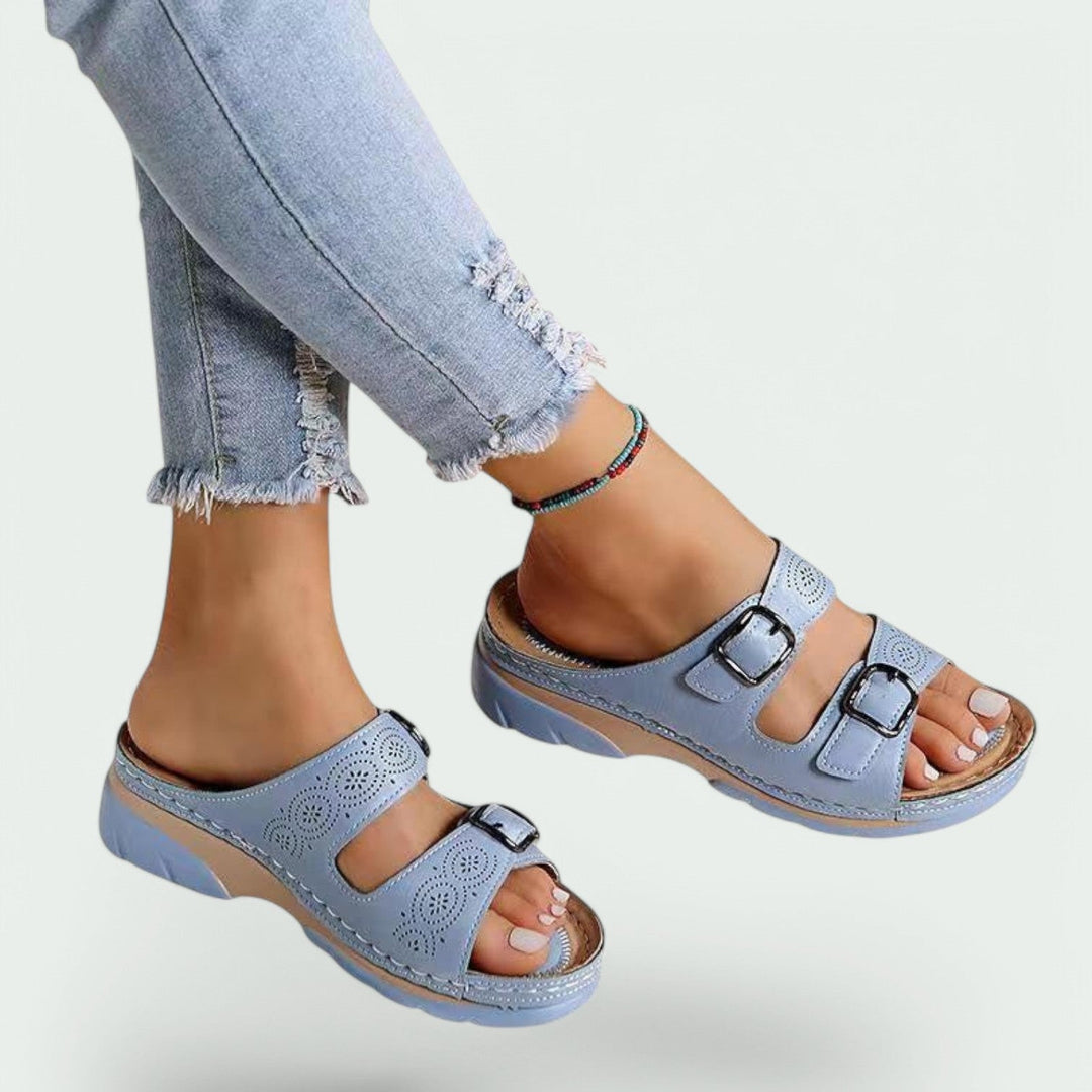 Dame Sandaler Justerbar Kunstlæder Bred Hæl 5
