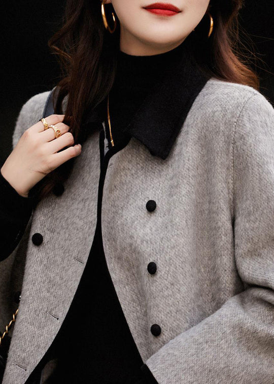 Dame Trench Coat Dobbeltbrystet Patchwork Stil 3