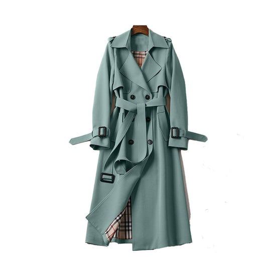 Dame Trenchcoat med Dobbelt Knapdesign 10