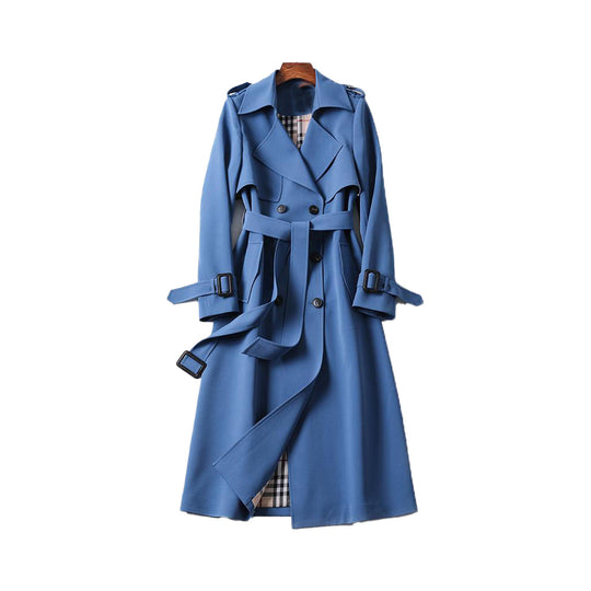 Dame Trenchcoat med Dobbelt Knapdesign 11