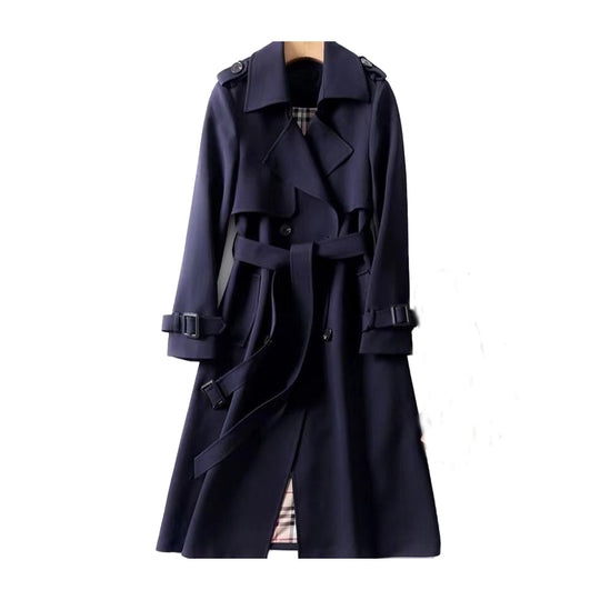 Dame Trenchcoat med Dobbelt Knapdesign 4