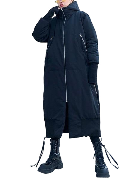 Dame Vinterparka Oversize med Hætte 0