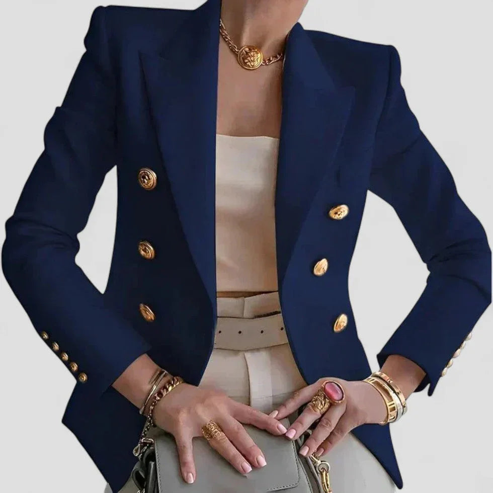 Dameblazer med dobbeltradet design 3