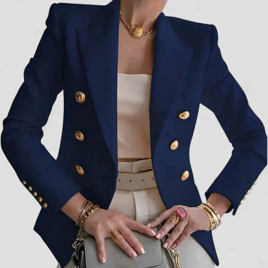 Dameblazer med dobbeltradet design 3
