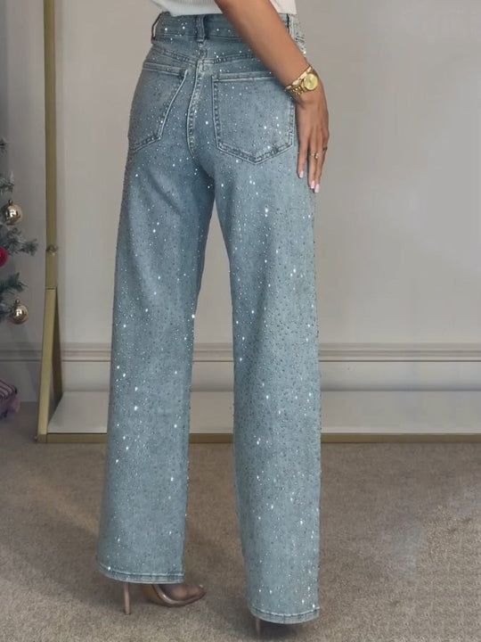 Damejeans med Høj Talje og Glitrende Detaljer 3