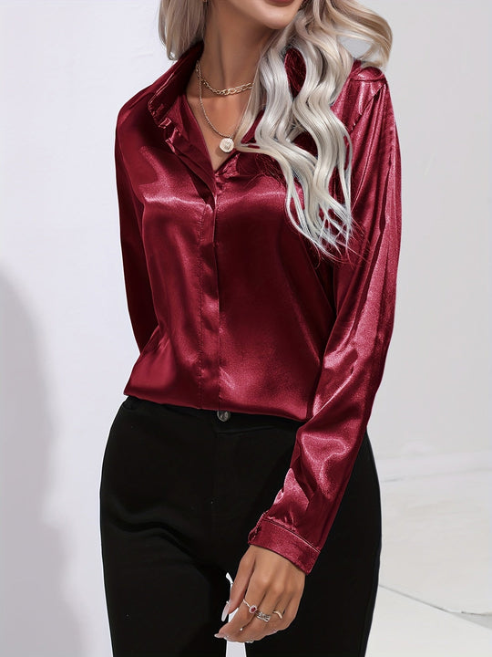 Damer Klassisk Bluse Tidløs Design Blødt Stof 10
