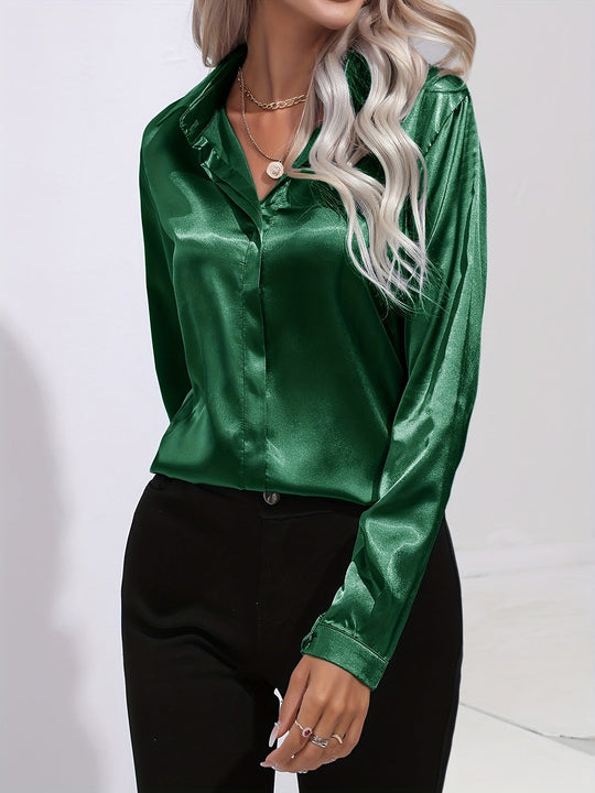 Damer Klassisk Bluse Tidløs Design Blødt Stof 11
