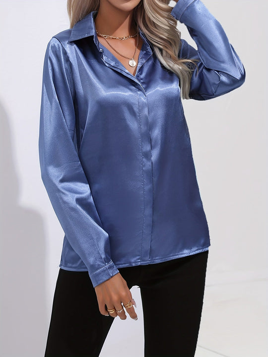Damer Klassisk Bluse Tidløs Design Blødt Stof 6