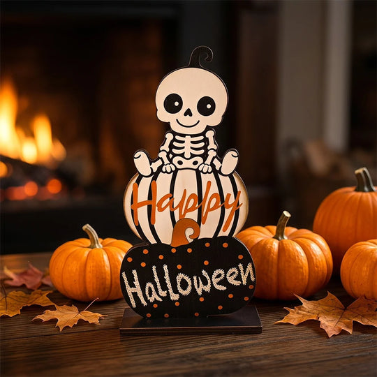 Dekorationsfigur med Stablede Græskar til Efterår og Halloween 3