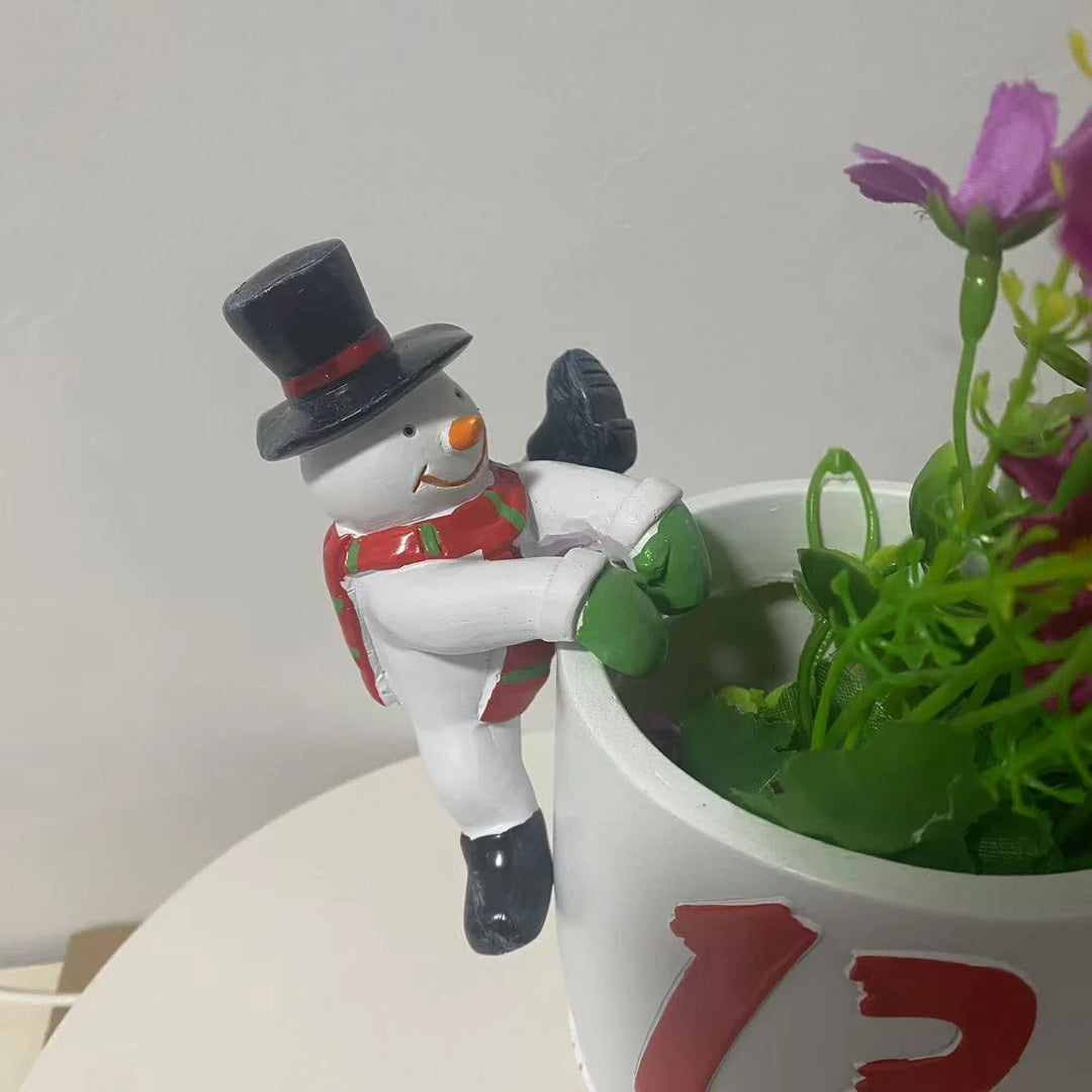 Dekorativ Snemand Plantedekoration Festlig Stil 0