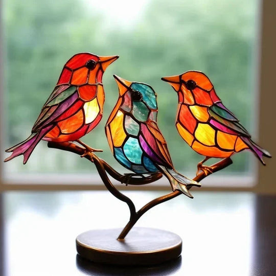 Dekorative Fuglefigurer Sæt i Farverig Design 2