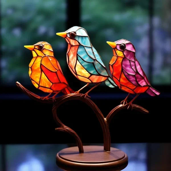 Dekorative Fuglefigurer Sæt i Farverig Design 4