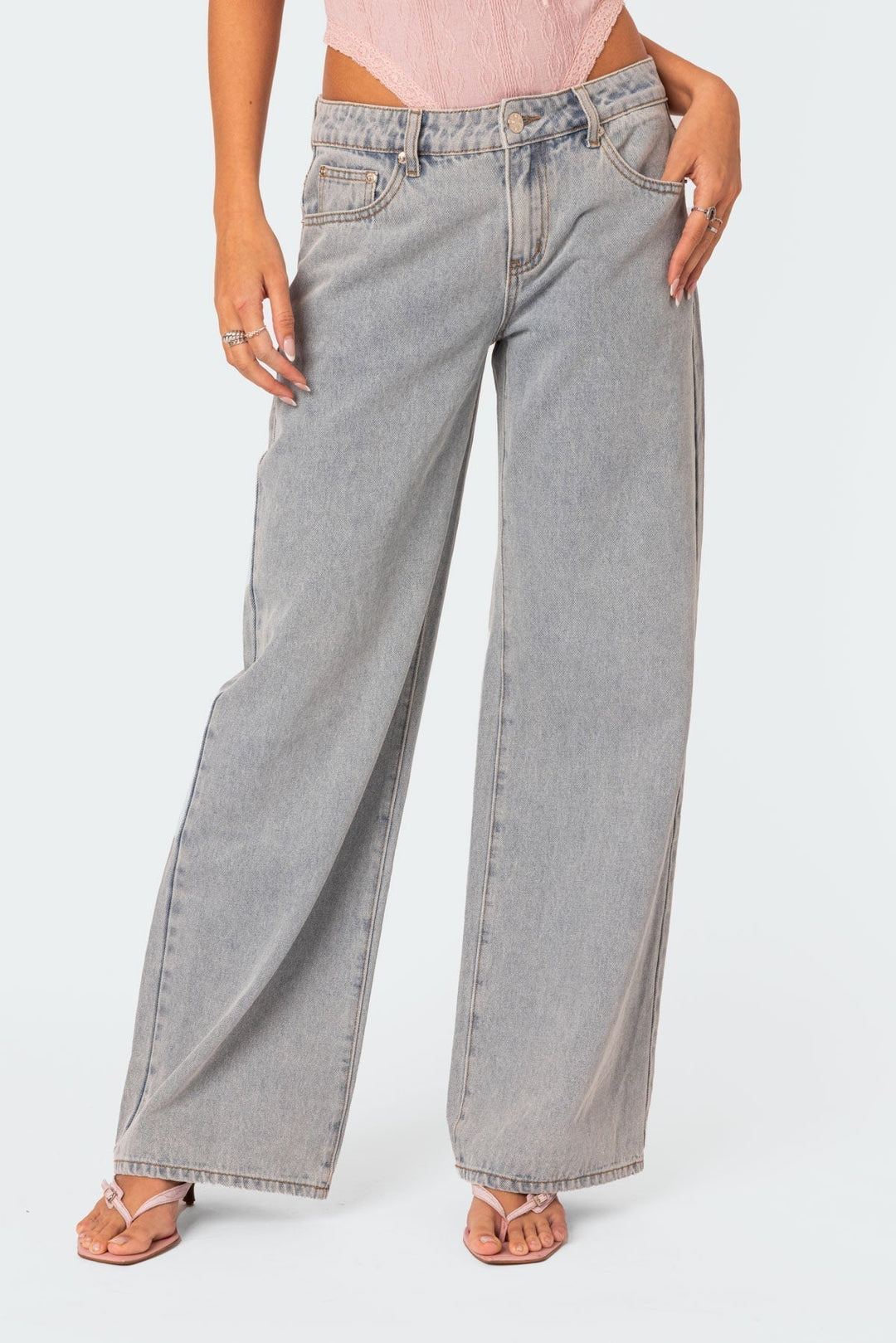 Kvinders Flared Jeans Blå Casual Strækbar Denim-2