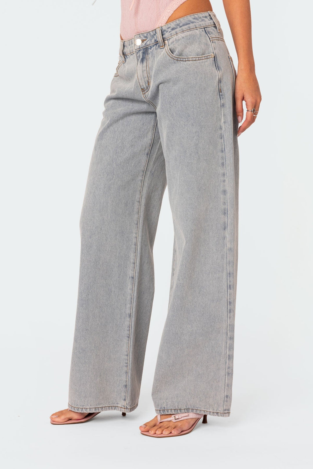 Kvinders Flared Jeans Blå Casual Strækbar Denim-3
