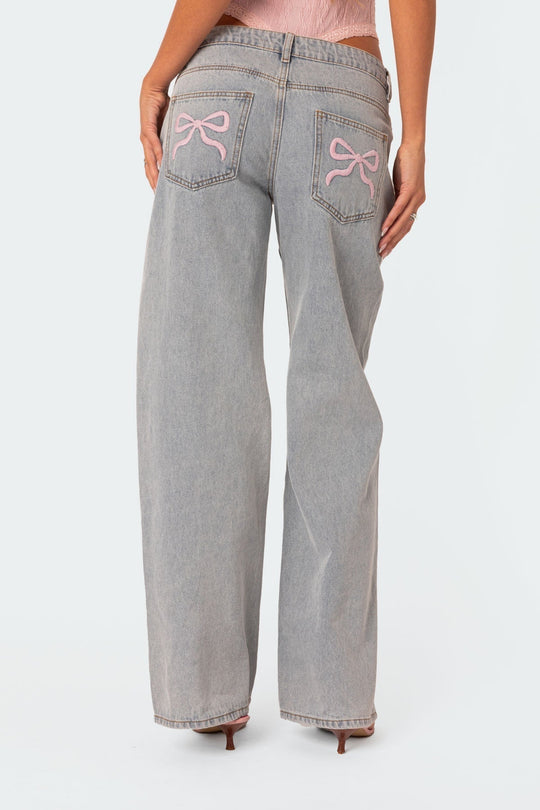 Kvinders Flared Jeans Blå Casual Strækbar Denim-1