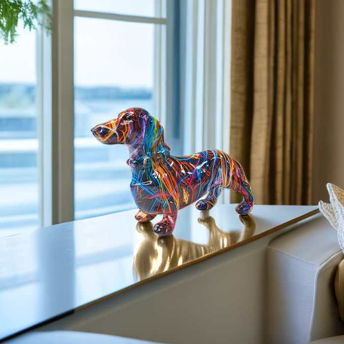 Farverig Gravhund Statue Legende Boligindretning 1