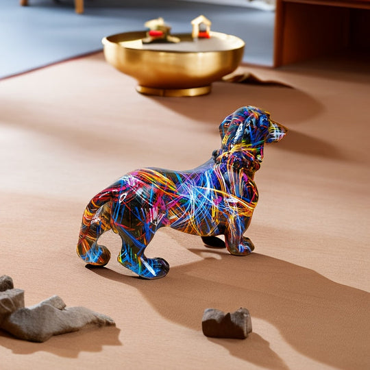 Farverig Gravhund Statue Legende Boligindretning 2