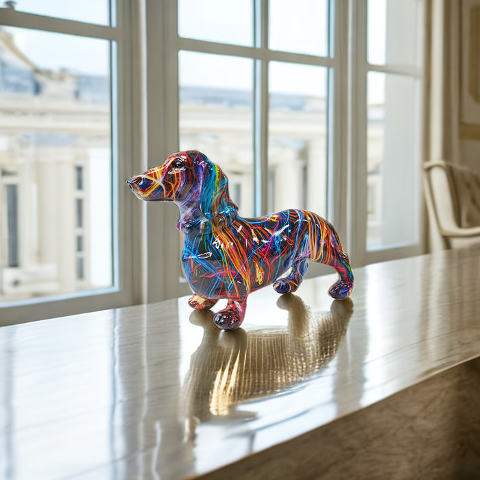 Farverig Gravhund Statue Legende Boligindretning 3
