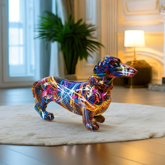 Farverig Gravhund Statue Legende Boligindretning 5