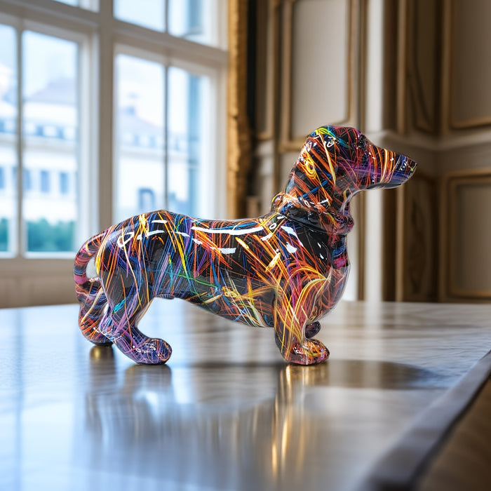 Farverig Gravhund Statue Legende Boligindretning 6