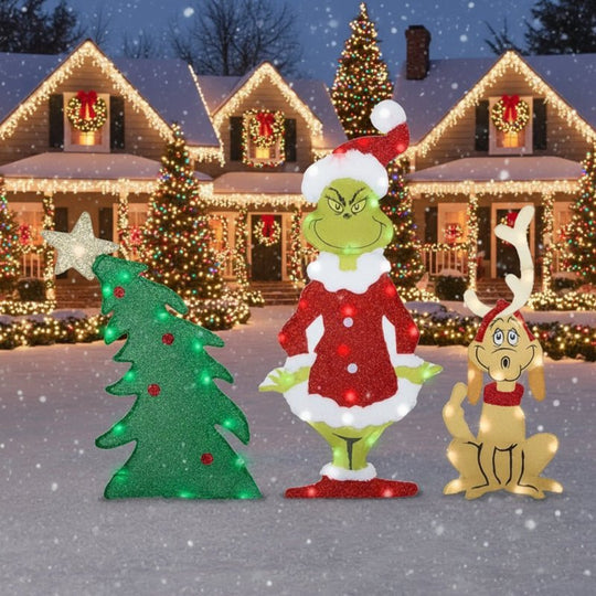 Grinch Havedekoration med LED-belysning til Jul 2