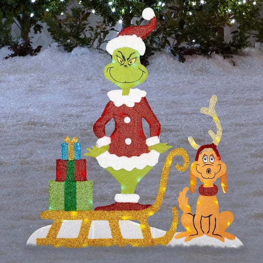 Grinch Havedekoration med LED-belysning til Jul 7
