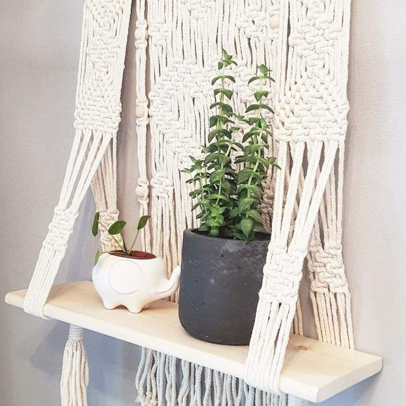 Hængehylde i Macramé til Indretning 7