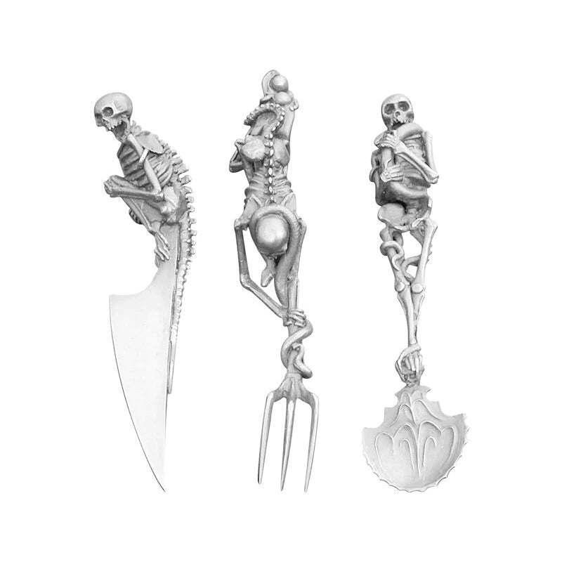 Halloween Bestik Sæt med Skelet Design til Festlige Anledninger 0