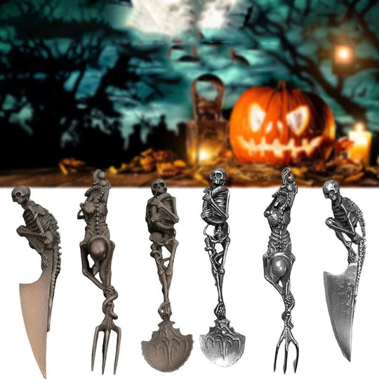Halloween Bestik Sæt med Skelet Design til Festlige Anledninger 1