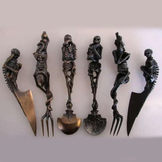 Halloween Bestik Sæt med Skelet Design til Festlige Anledninger 4
