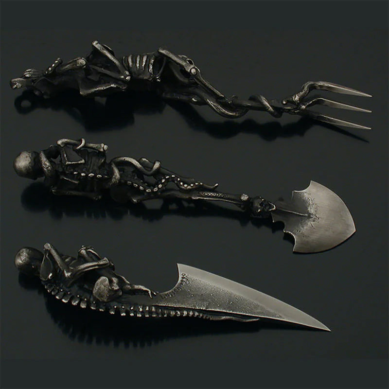 Halloween Bestik Sæt med Skelet Design til Festlige Anledninger 5