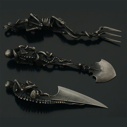 Halloween Bestik Sæt med Skelet Design til Festlige Anledninger 5