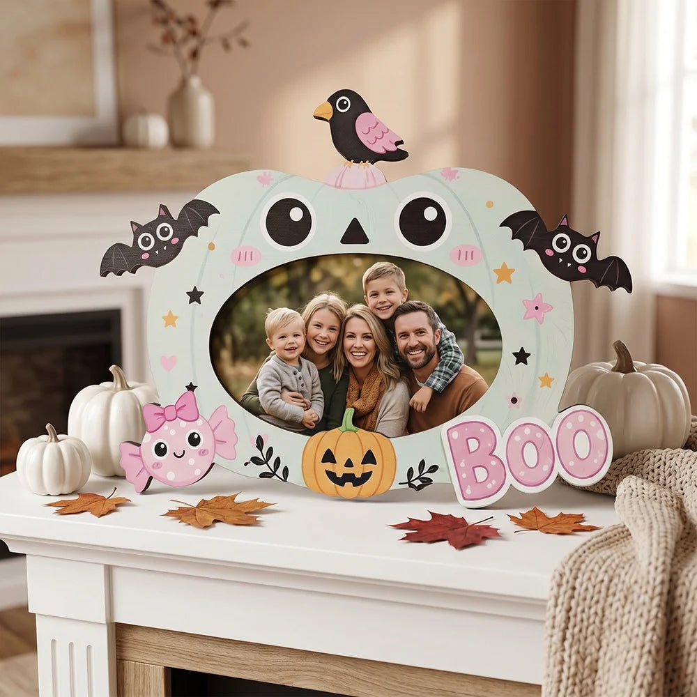Halloween Dekorationsbilledramme med Græskardesign 3