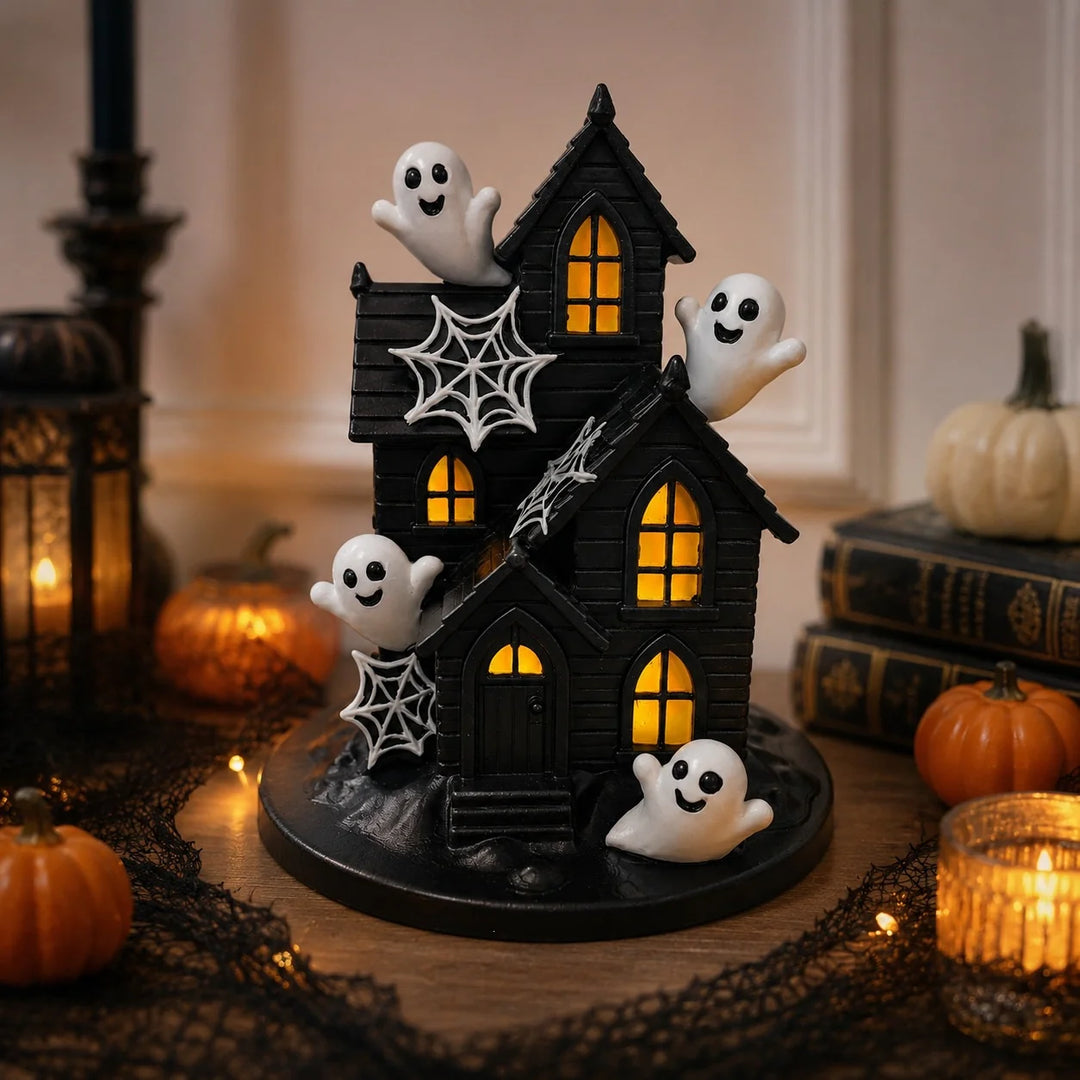 Halloween Dekorationshus med Spøgelsesmotiv til Indendørs og Udendørs Brug 1
