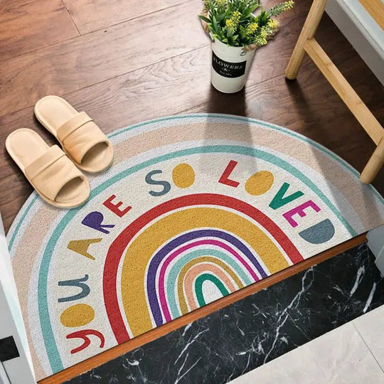 Halvcirkel Dørmåtte med Regnbue- og Vandmelonprint 7