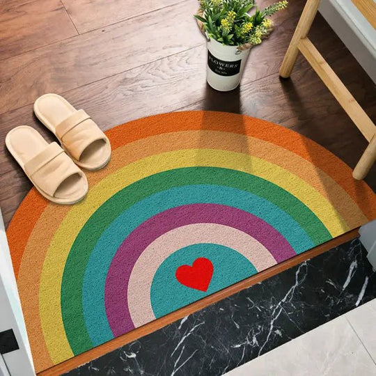Halvcirkel Dørmåtte med Regnbue- og Vandmelonprint 9