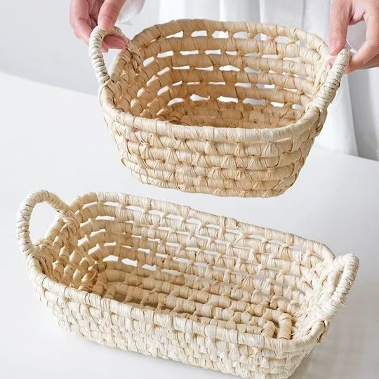 Håndflettet Opbevaringskurv Til Hjemmet Med Alsidigt Design 0