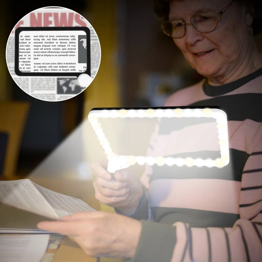 Håndforstørrelsesglas Med Lys 5x Ergonomisk Design til Læsning og Inspektion 2