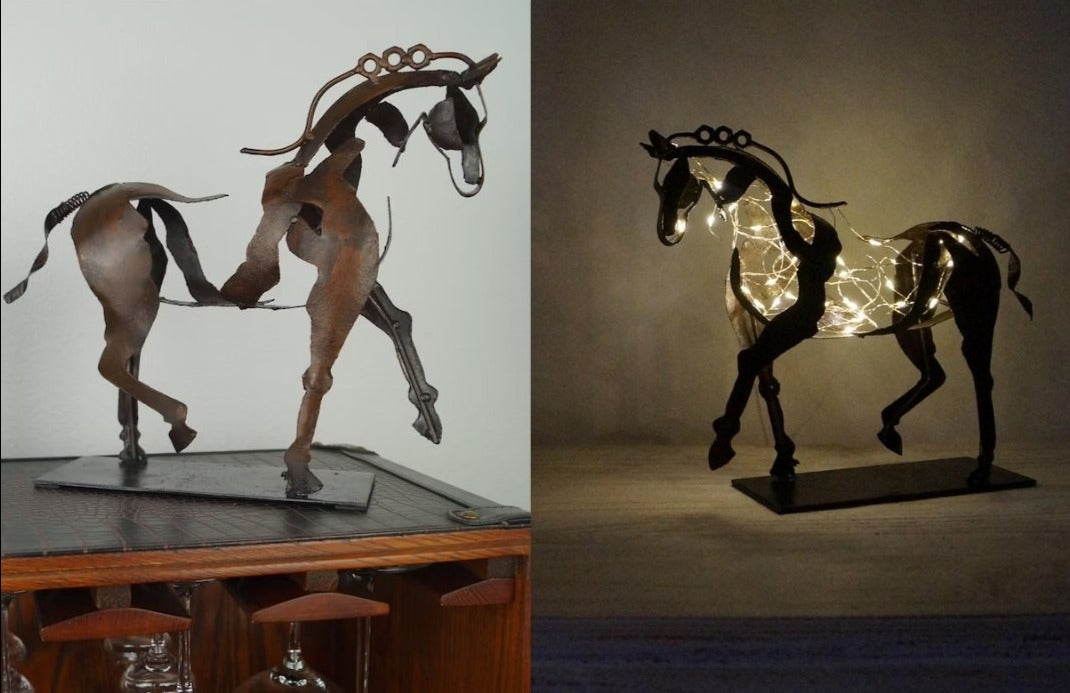 Håndlavet Metal Hestefigur Dekorativ Kunst 1