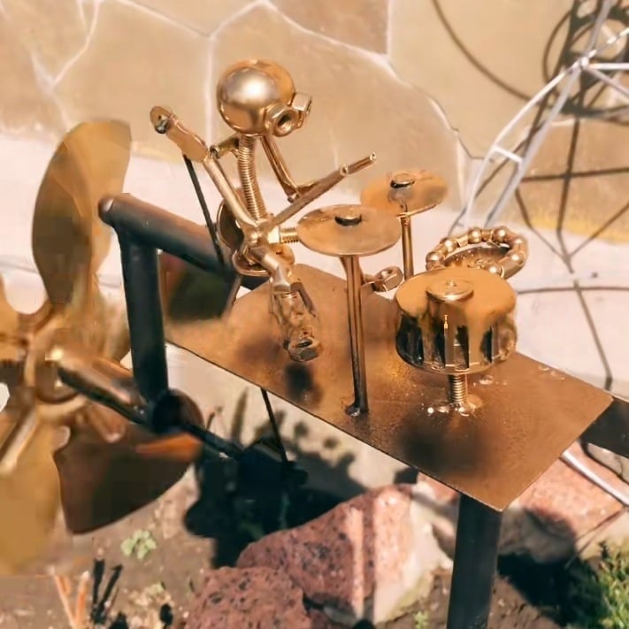 Håndlavet Metal Vindmølle Kinetisk Skulptur 1