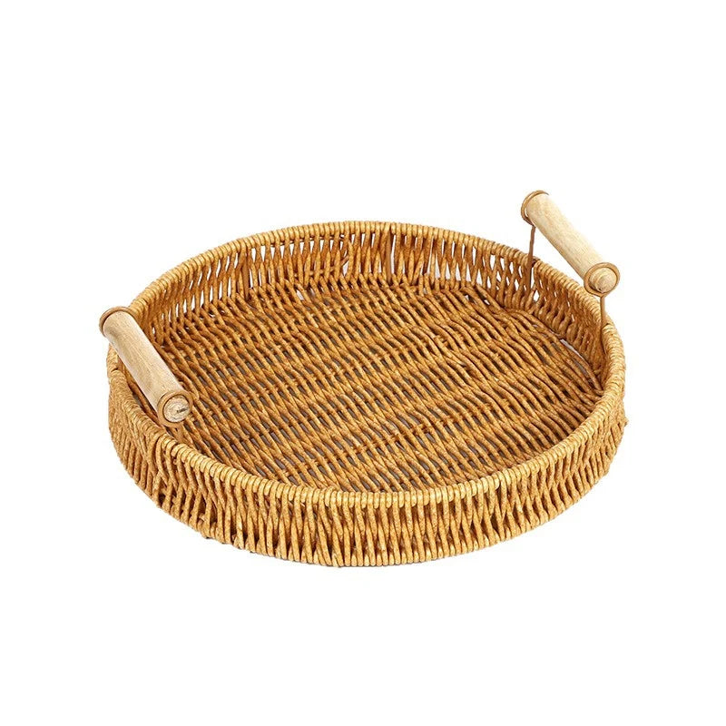 Håndlavet Opbevaringsbakke Med Vævet Design 5