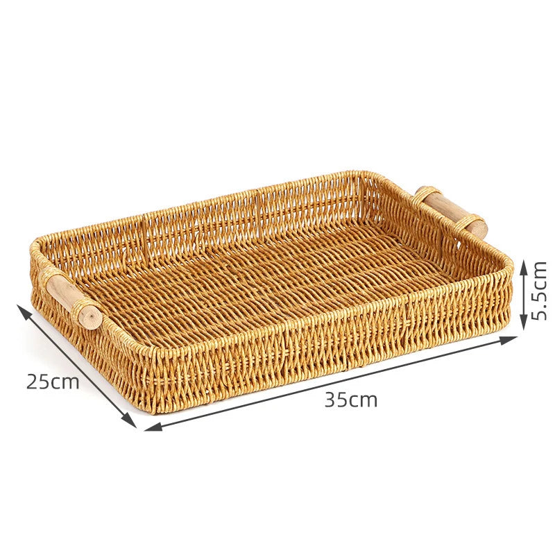 Håndlavet Opbevaringsbakke Med Vævet Design 7